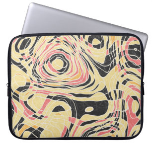 Abstrakte Linie Geo-Muster, topographisches Design Laptopschutzhülle
