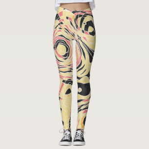 Abstrakte Linie Geo-Muster, topographisches Design Leggings