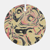 Abstrakte Linie Geo-Muster, topographisches Design Ornament Aus Glas (Rückseite)