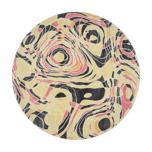 Abstrakte Linie Geo-Muster, topographisches Design Schneidebrett (Vorderseite)