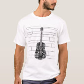 Abstrakte Linie Gitarre T-Shirt (Vorderseite)