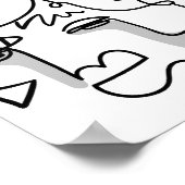 Abstrakte Linie Kunst, Abstrakte Gesichter Zeichne Poster (Ecke)