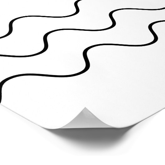 Abstrakte Linie Schwarz-Weiß Botanische Gesichtszü Poster (Ecke)