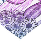 Abstrakte Linie Zeichnend Blumenkunst Lila Blau Kurzer Tischläufer (Ecke)