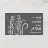 Abstrakte Linien 01 - Schwarz auf blassgelb Visitenkarte (Rückseite)