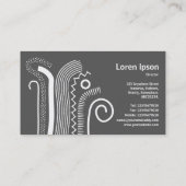 Abstrakte Linien 02 - Schwarz auf blassgelb Visitenkarte (Rückseite)