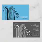 Abstrakte Linien 02 - Schwarz auf Sky Blue Visitenkarte (Vorne/Hinten)