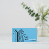 Abstrakte Linien 02 - Schwarz auf Sky Blue Visitenkarte (Stehend Vorderseite)