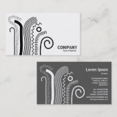 Abstrakte Linien 02 - Schwarz auf Weiß Visitenkarte (Vorne/Hinten)