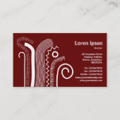 Abstrakte Linien 02 - Weiß auf dunkelrot Visitenkarte (Rückseite)