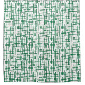 Abstrakte Linien 120923 - Forest Green on White Duschvorhang (Vorderseite)