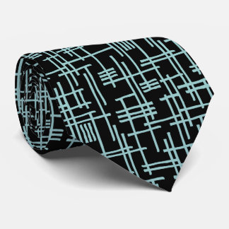 Abstrakte Linien 120923 - Light Blue Green on Blac Krawatte
