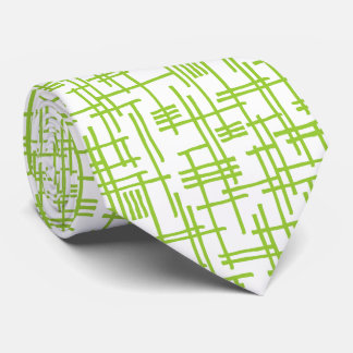 Abstrakte Linien 120923 - Mars Green auf Weiß Krawatte
