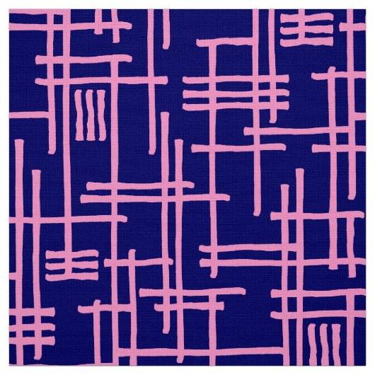 Abstrakte Linien 120923 - Rosa auf dunkelblau Stoff (Muster)