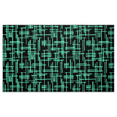 Abstrakte Linien 120923 - Türkis auf Schwarz Stoff (Fat Quarter (45,7 x 55,9 cm))