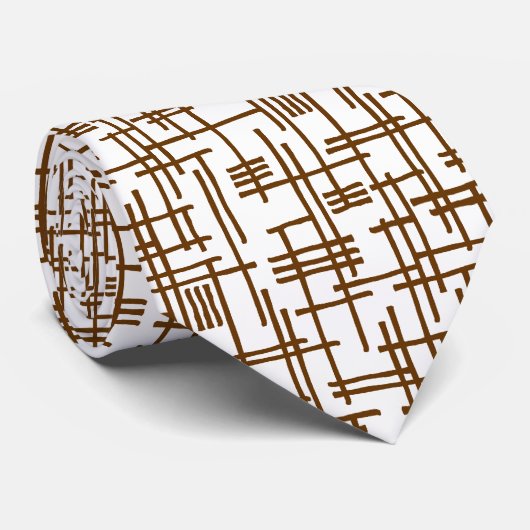 Abstrakte Linien 120923 - Walnut Krawatte (Gerollt)