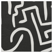 Abstrakte Linien 130318 - Weiß auf Schwarz Stoff (Nahaufnahme)