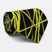 Abstrakte Linien - Banana auf schwarz Krawatte (Gerollt)