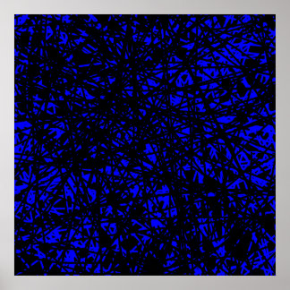 Abstrakte Linien - blau Poster