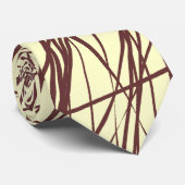 Abstrakte Linien - braun auf Creme Krawatte (Gerollt)
