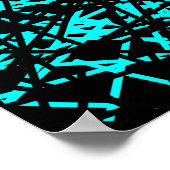 Abstrakte Linien - Cyan Poster (Ecke)