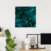 Abstrakte Linien - Cyan Poster (Heimbüro)