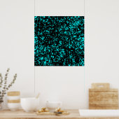 Abstrakte Linien - Cyan Poster (Küche)