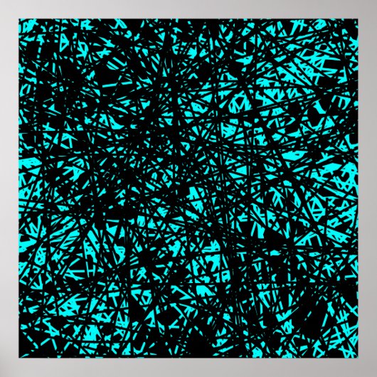 Abstrakte Linien - Cyan Poster (Vorne)