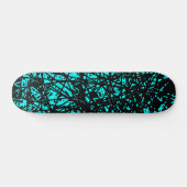 Abstrakte Linien - Cyan Skateboard (Horizontal)