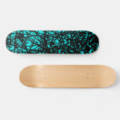 Abstrakte Linien - Cyan Skateboard (Horizontal)