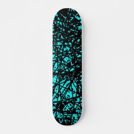 Abstrakte Linien - Cyan Skateboard (Vorne)