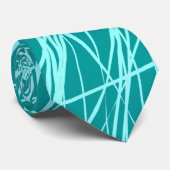 Abstrakte Linien - Eisblau auf 009999 Krawatte (Gerollt)