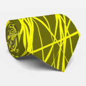 Abstrakte Linien - Gelb auf 666600 Krawatte (Gerollt)