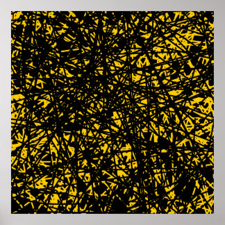 Abstrakte Linien - gelb Poster