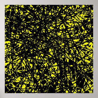Abstrakte Linien - gelb Poster