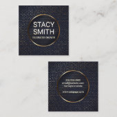 Abstrakte Linien | Gold Speckled Banner Quadratische Visitenkarte (Vorne/Hinten)