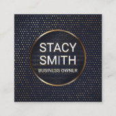 Abstrakte Linien | Gold Speckled Banner Quadratische Visitenkarte (Vorderseite)