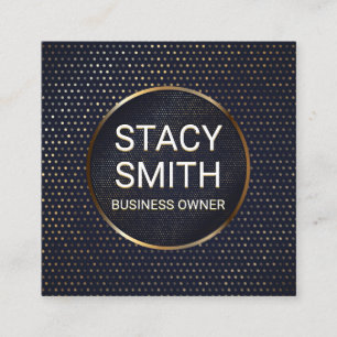 Abstrakte Linien   Gold Speckled Banner Quadratische Visitenkarte
