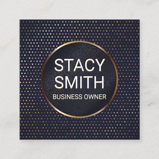 Abstrakte Linien | Gold Speckled Banner Quadratische Visitenkarte (Vorderseite)