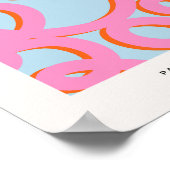 Abstrakte Linien in Rosa und Blau Poster (Ecke)