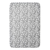 Abstrakte Linien in Schwarz und Weiß Badematte (Vorderseite Vertikal)