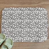 Abstrakte Linien in Schwarz und Weiß Badematte