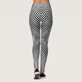 Abstrakte Linien in Schwarz und Weiß Leggings