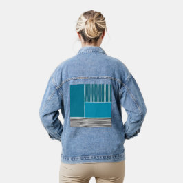 Abstrakte Linien Jeansjacke