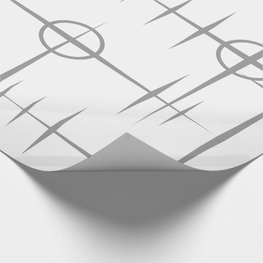 Abstrakte Linien kreisen Grau Muster Geschenkpapier (Ecke)