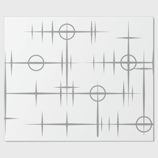 Abstrakte Linien kreisen Grau Muster Geschenkpapier (Flach)