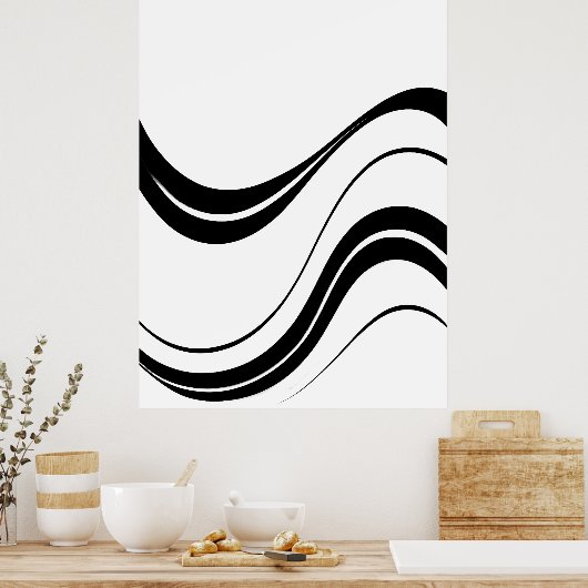 Abstrakte Linien Kunst | Modernes Minimalistisch Poster (Küche)