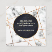 Abstrakte Linien | Marmor | Gold Speckled Banner Quadratische Visitenkarte (Rückseite)