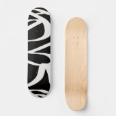 Abstrakte Linien Moderne Schwarz-Beige-Creme wirbe Skateboard (Vorderseite)