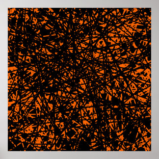 Abstrakte Linien - Orange Poster